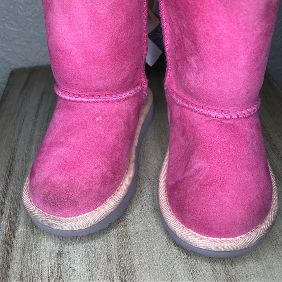 Ugg Pink Bailey Bow Fur Boots - Picture 5 of 9